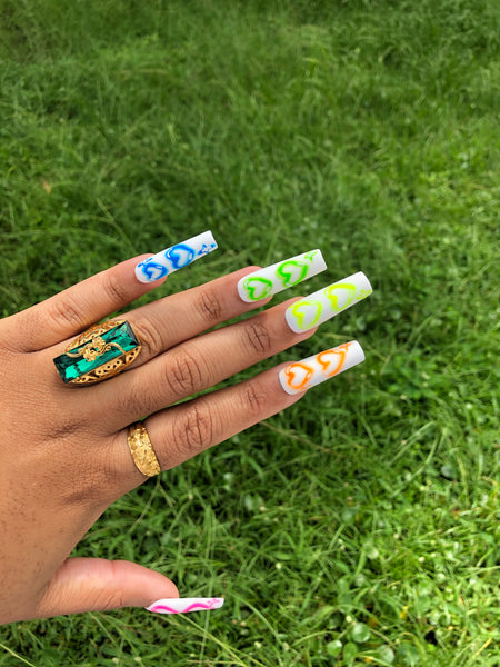 Hand painted nail art on top of acrylic nails. : r/NailArt